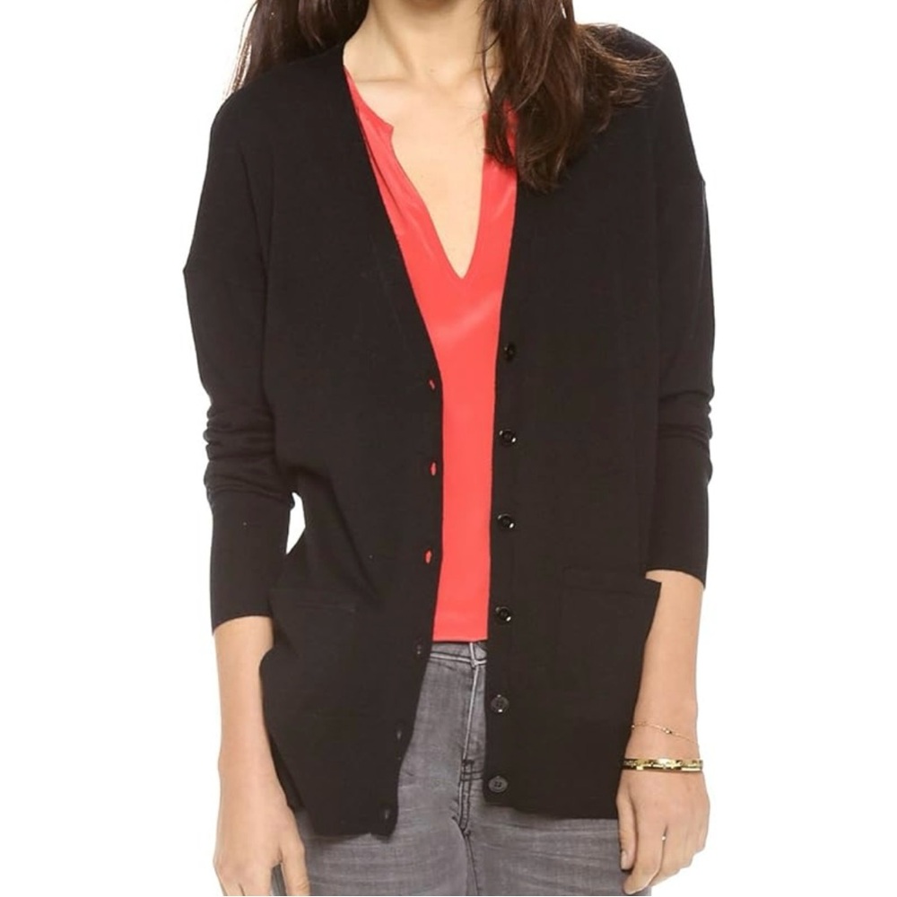 JOIE ON OUR WAY BLACK BOYFRIEND CARDIGAN SWEATER NWT SIZE L